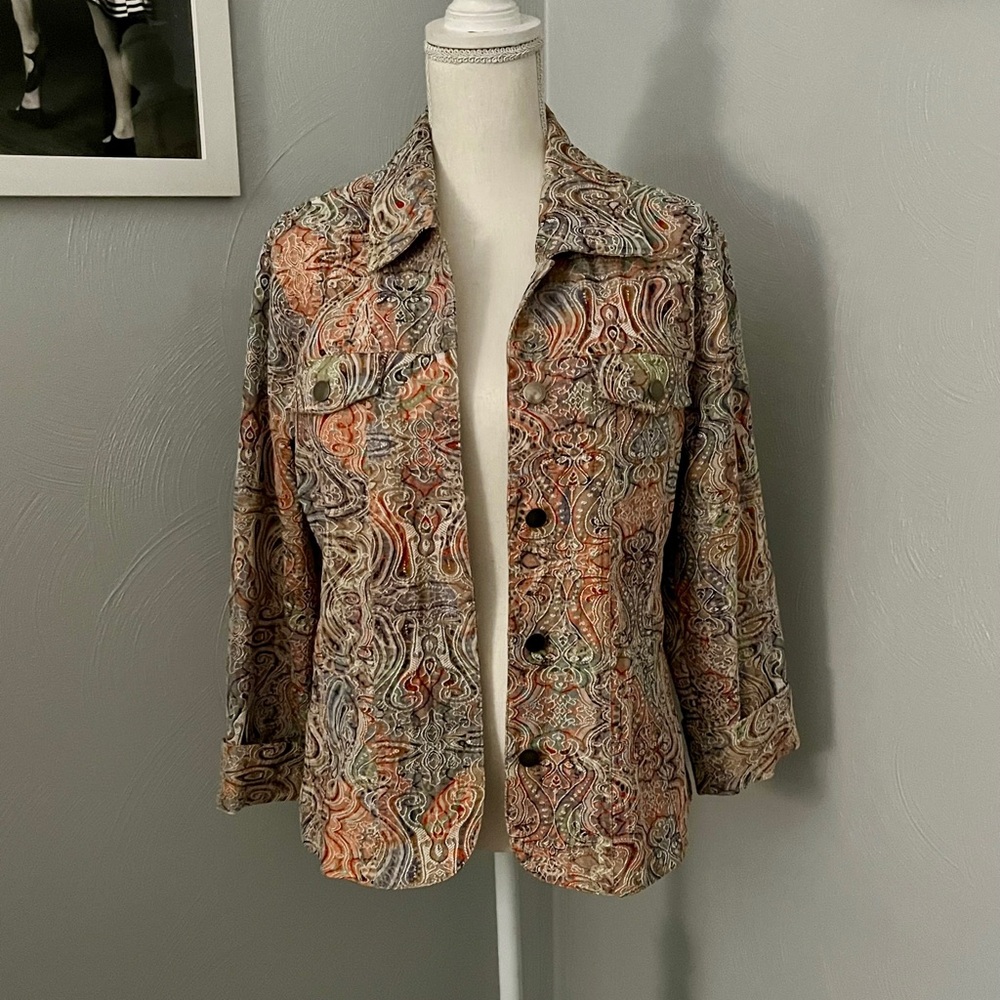 Colorful Paisley Button-Up Jacket - Picture 3 of 4